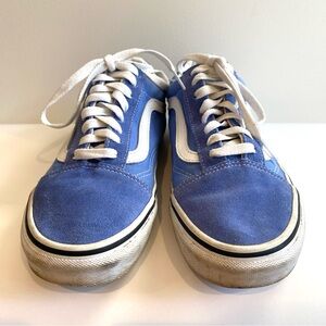 Vans Blue Old Skool Low Top Lace Up Suede Canvas Sneakers Women’s Size 8